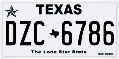 TX license plate DZC6786
