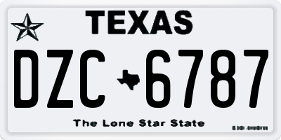 TX license plate DZC6787