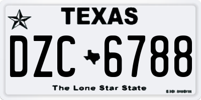 TX license plate DZC6788