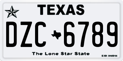 TX license plate DZC6789