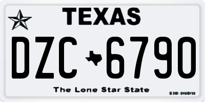 TX license plate DZC6790