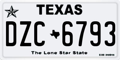 TX license plate DZC6793