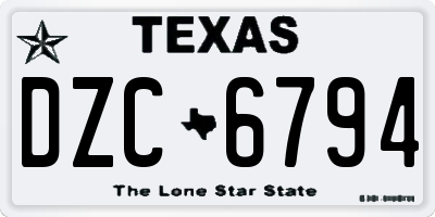 TX license plate DZC6794