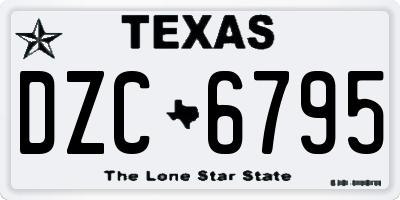 TX license plate DZC6795