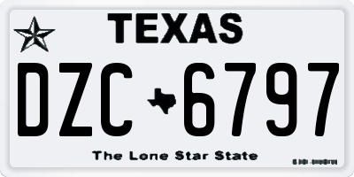 TX license plate DZC6797