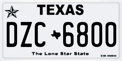 TX license plate DZC6800