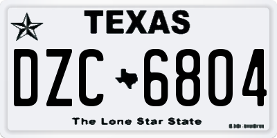 TX license plate DZC6804