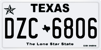 TX license plate DZC6806