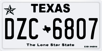 TX license plate DZC6807