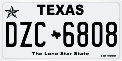 TX license plate DZC6808