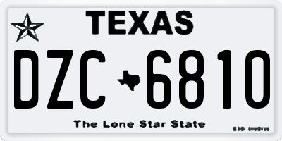 TX license plate DZC6810