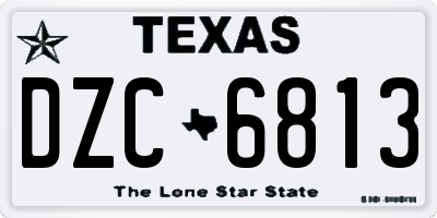 TX license plate DZC6813