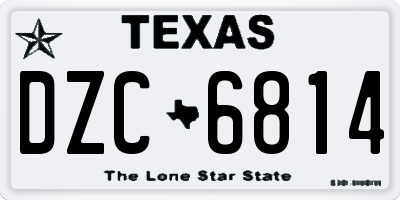 TX license plate DZC6814