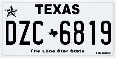 TX license plate DZC6819