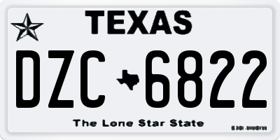 TX license plate DZC6822