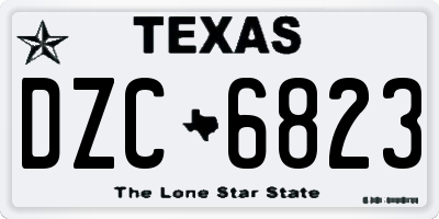 TX license plate DZC6823