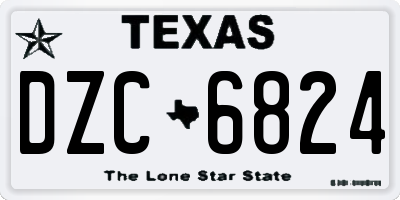 TX license plate DZC6824