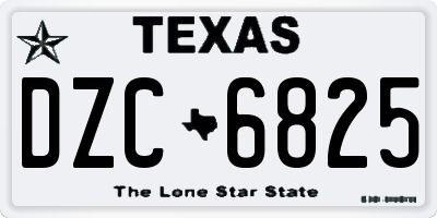 TX license plate DZC6825