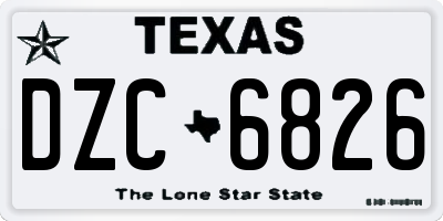 TX license plate DZC6826