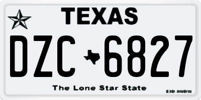 TX license plate DZC6827