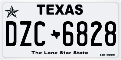 TX license plate DZC6828