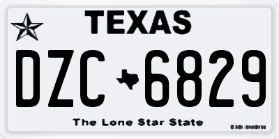 TX license plate DZC6829