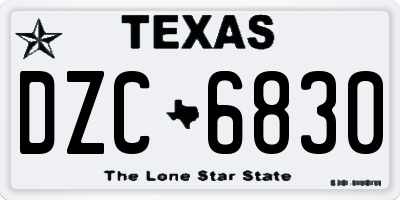 TX license plate DZC6830