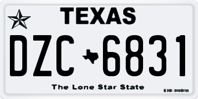 TX license plate DZC6831