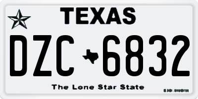 TX license plate DZC6832