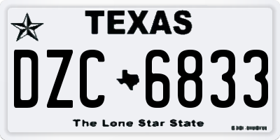 TX license plate DZC6833