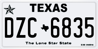 TX license plate DZC6835