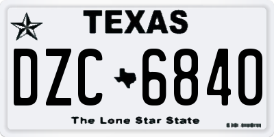 TX license plate DZC6840