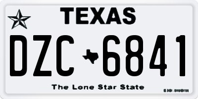 TX license plate DZC6841