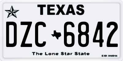 TX license plate DZC6842