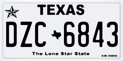 TX license plate DZC6843