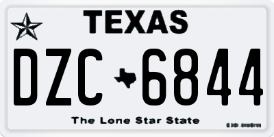 TX license plate DZC6844