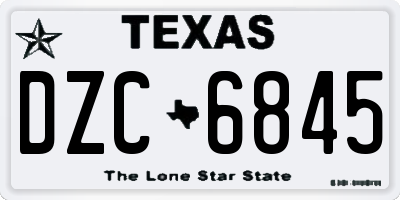 TX license plate DZC6845