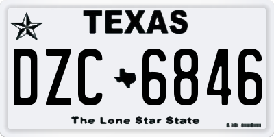 TX license plate DZC6846