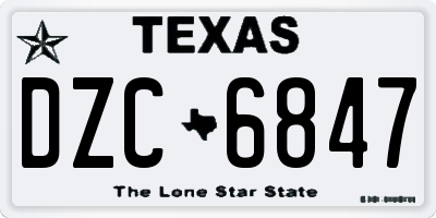 TX license plate DZC6847