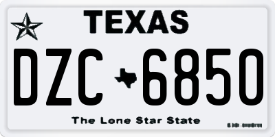 TX license plate DZC6850