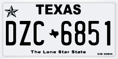 TX license plate DZC6851