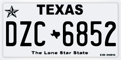TX license plate DZC6852