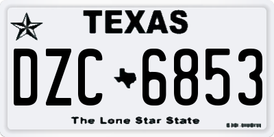 TX license plate DZC6853