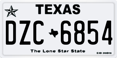 TX license plate DZC6854