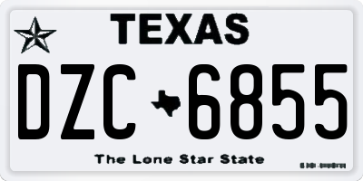 TX license plate DZC6855