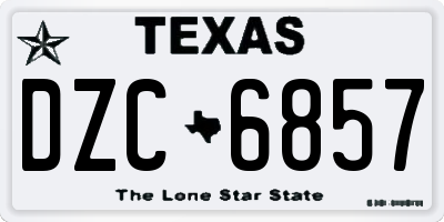 TX license plate DZC6857