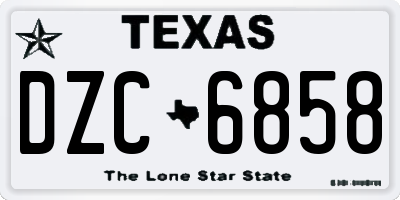 TX license plate DZC6858