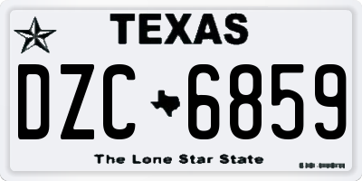 TX license plate DZC6859