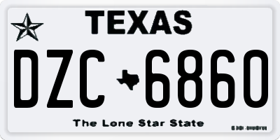 TX license plate DZC6860