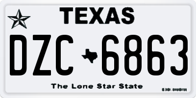 TX license plate DZC6863